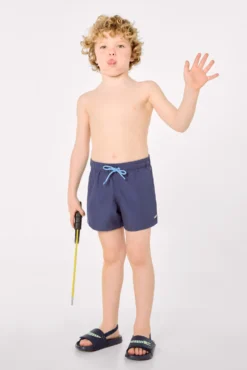 Bañador niño corto forro contraste marino