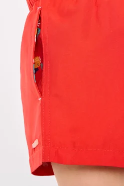 Bañador niño corto forro contraste rojo