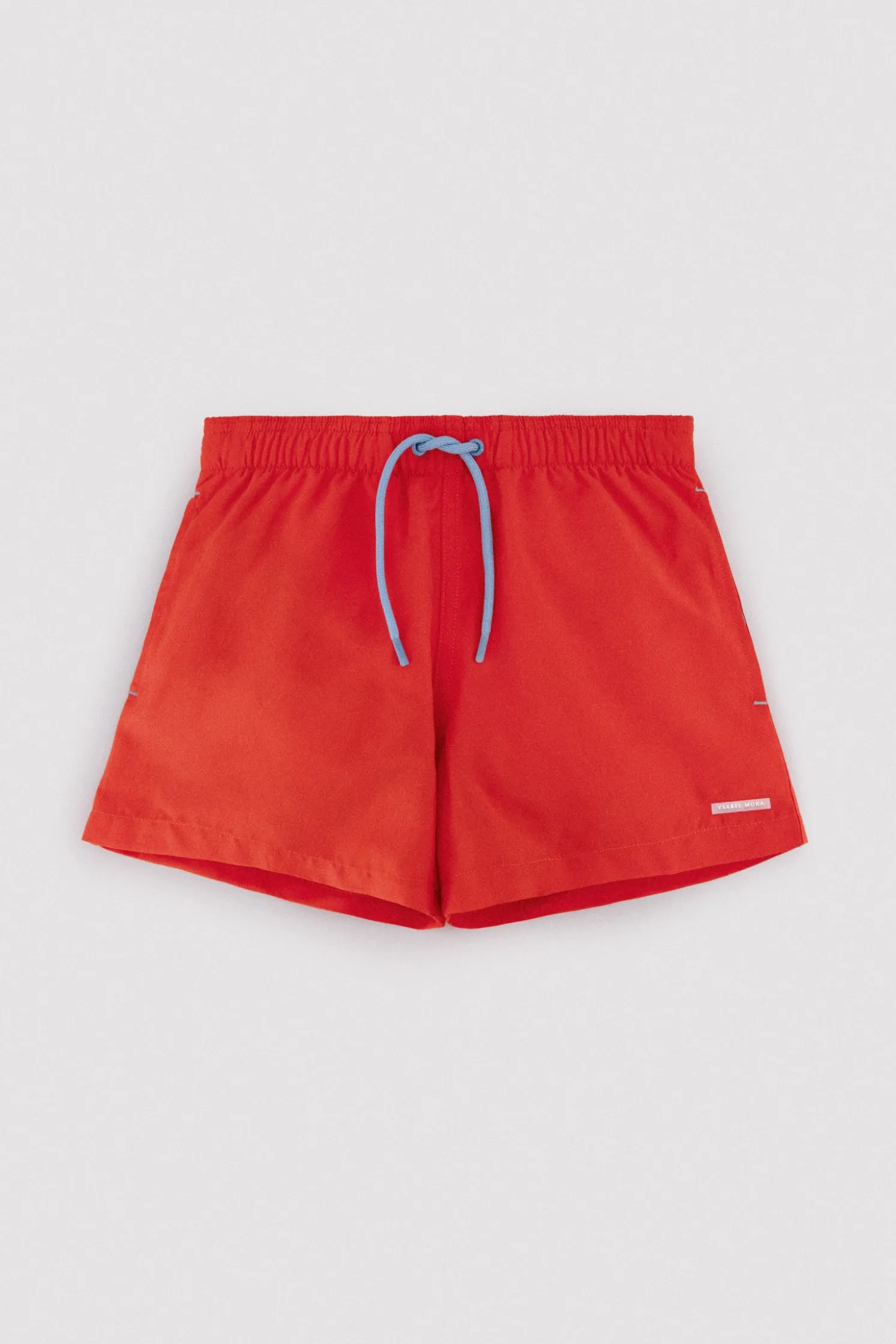 Bañador niño corto forro contraste rojo