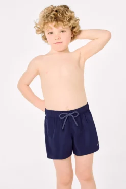 Bañador niño corto liso marino