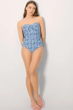 Bañador reductor bandeau alta compresión liberty azul copa B