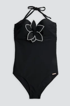 Bañador reductor bandeau con aro negro copa B