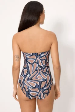 Bañador reductor bandeau estampado copa B