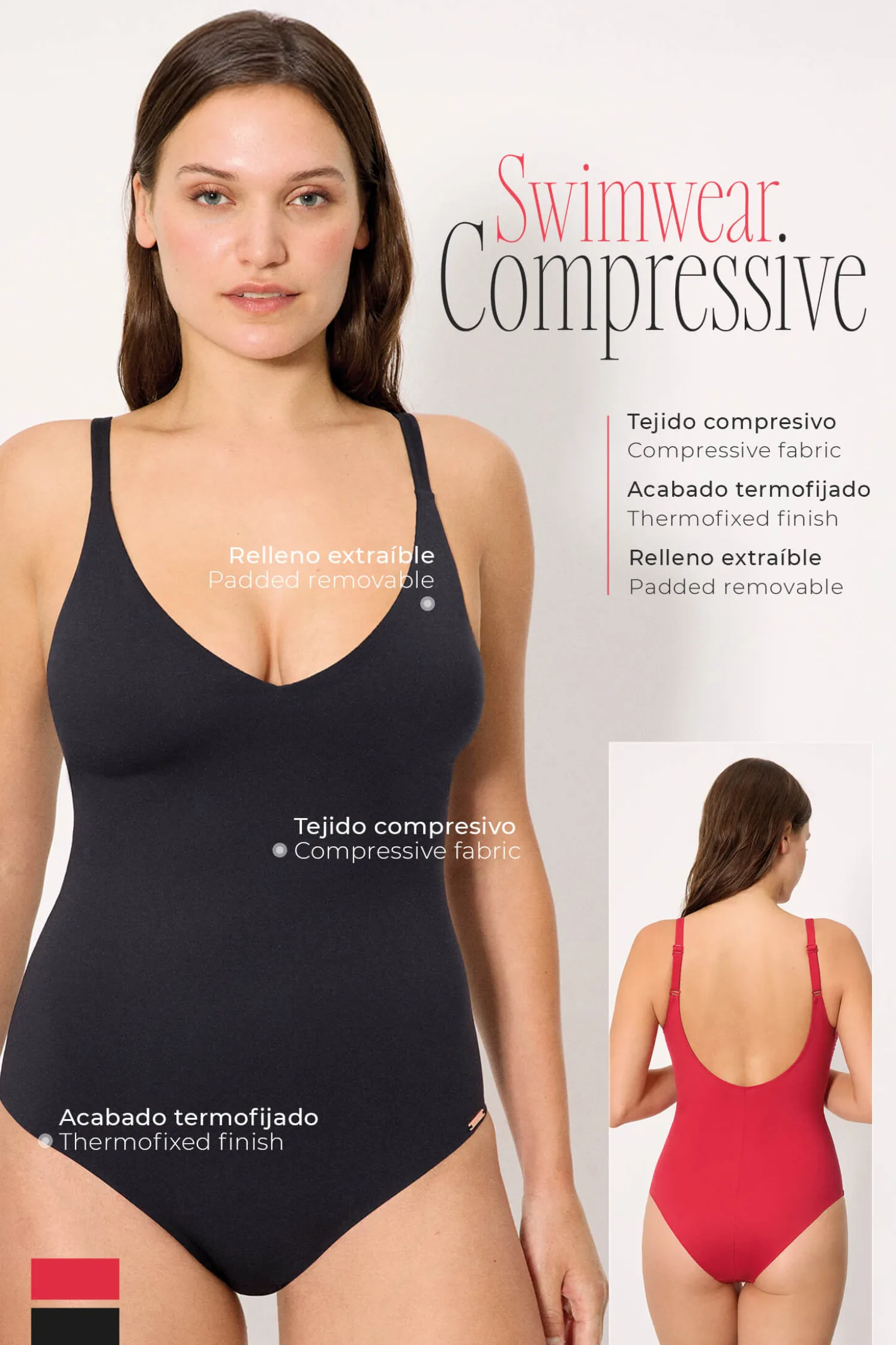 Bañador reductor Compressive negro copa C