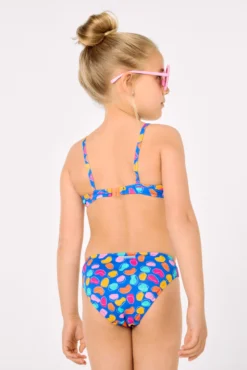 Bikini niña detalle volante estampado formas orgánicas multicolor