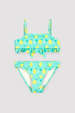 Bikini niña detalle volante estampado limones