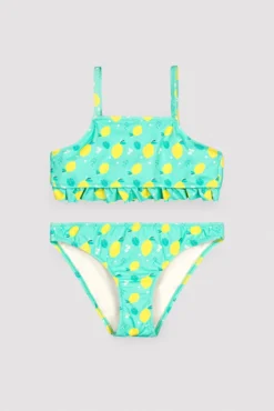 Bikini niña detalle volante estampado limones