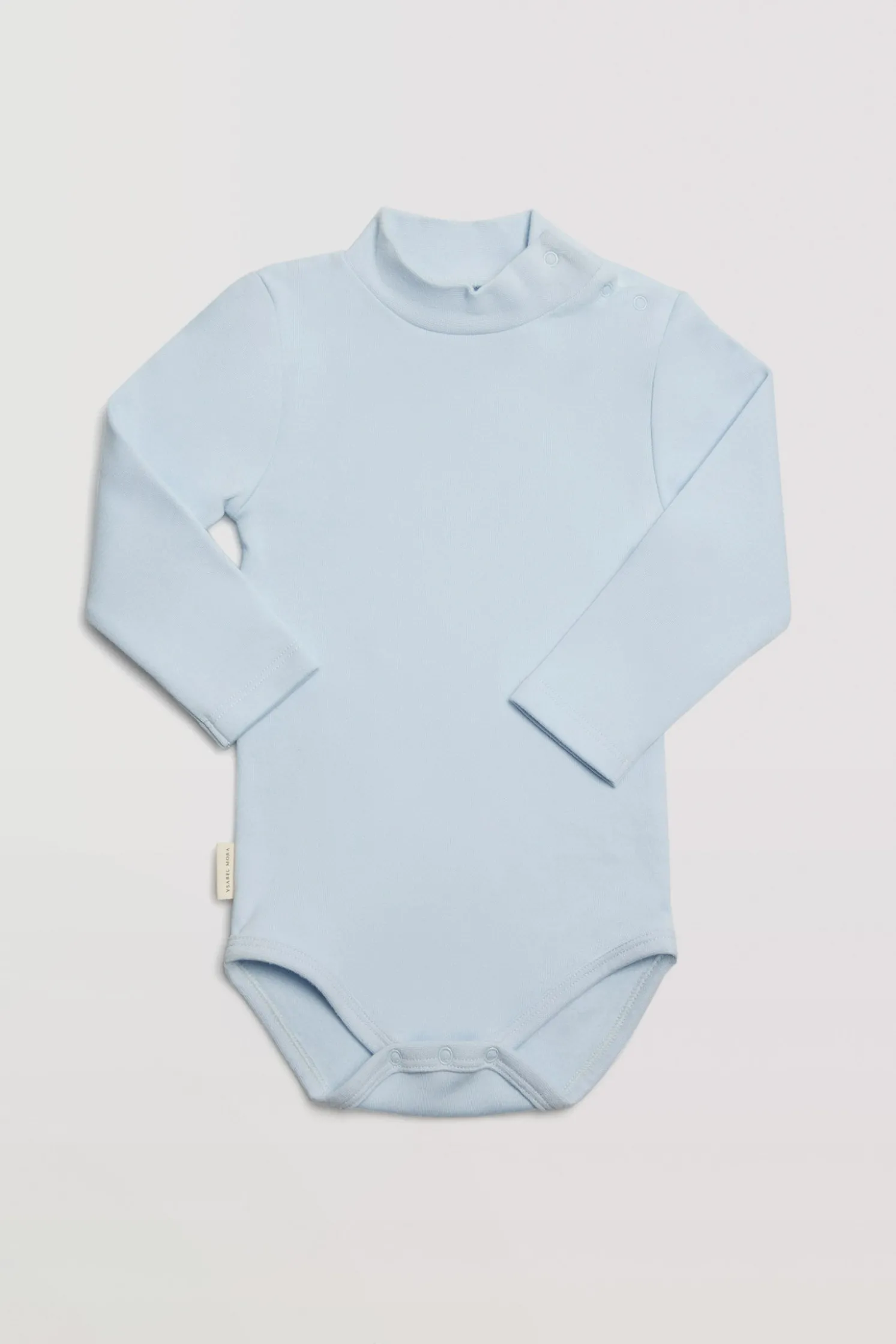 Body bebé básico cuello alto celeste