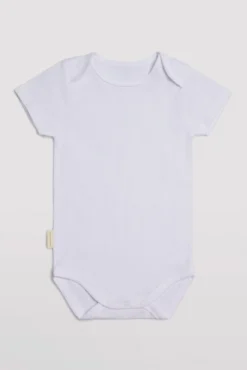 Body bebé básico manga corta solapas blanco