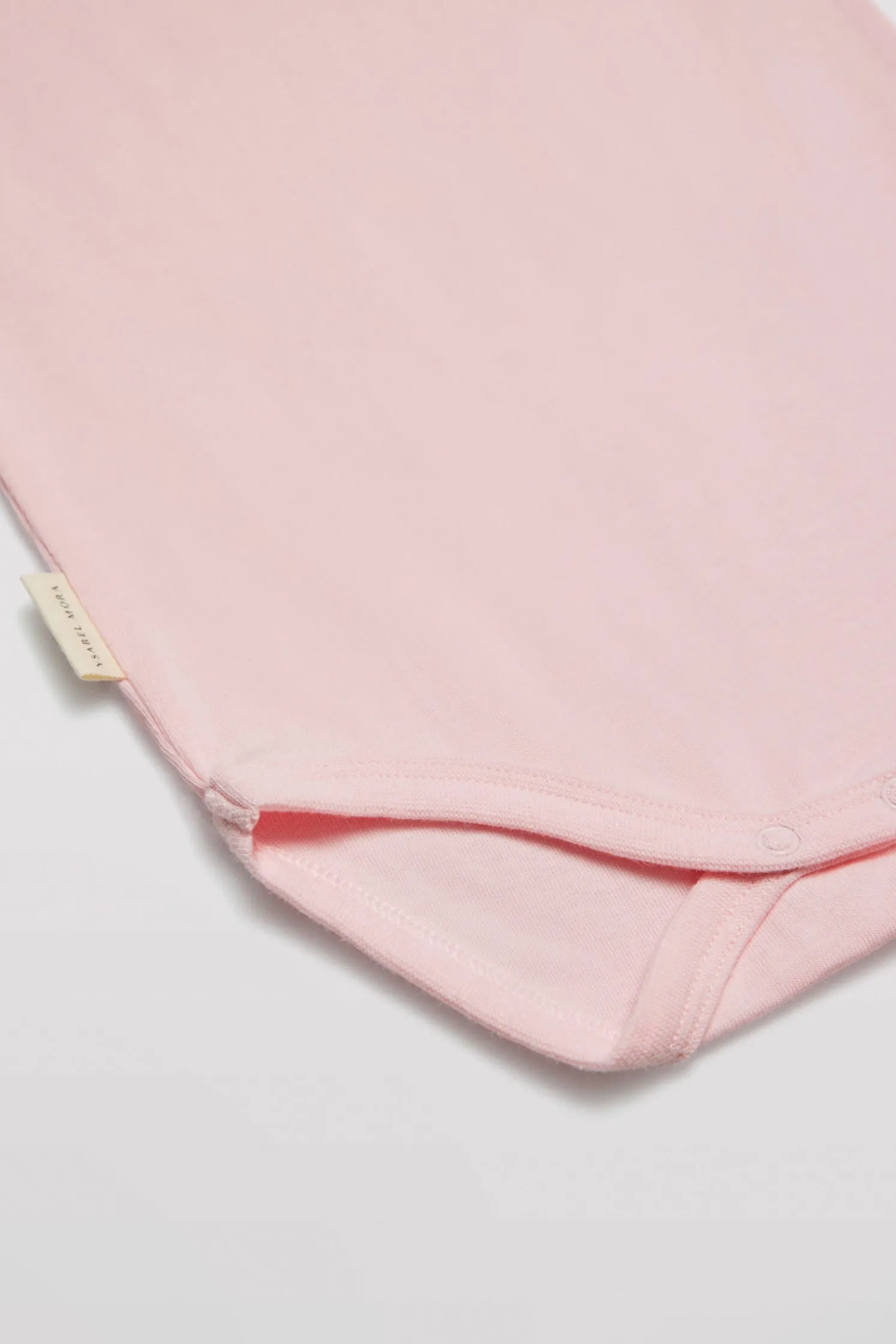 Body bebé básico manga corta solapas rosa