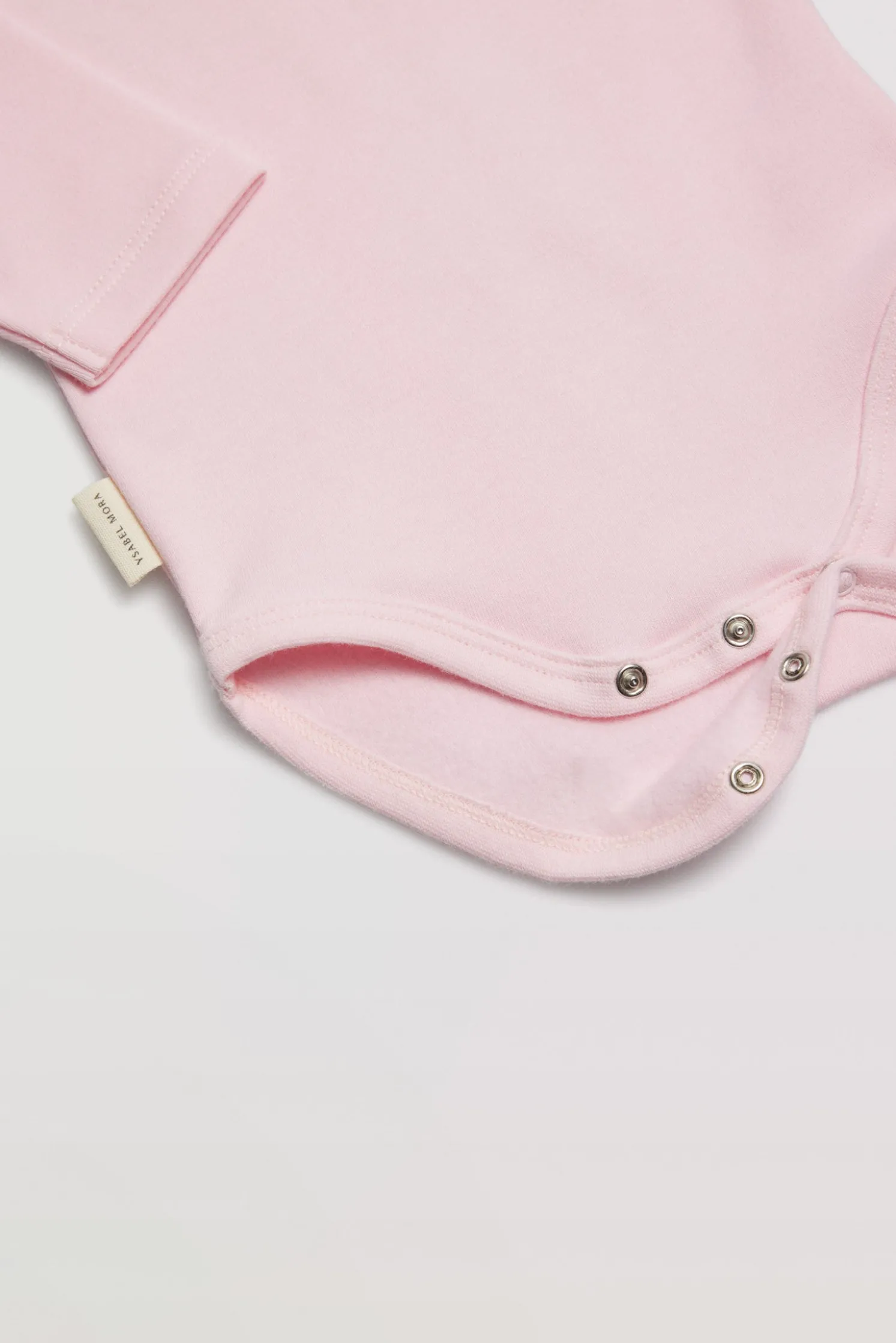 Body bebé básico manga larga solapas rosa