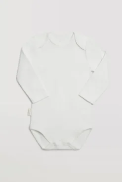 Body bebé básico manga larga solapas blanco