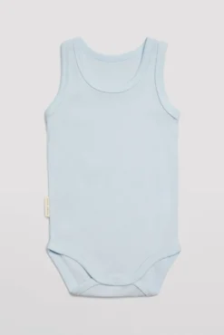 Body bebé básico tirantes anchos celeste