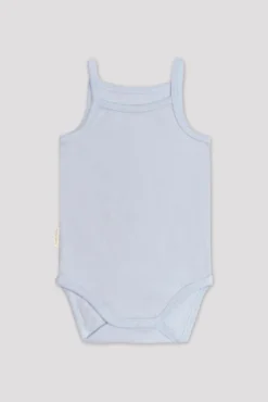 Body bebé básico tirantes finos celeste