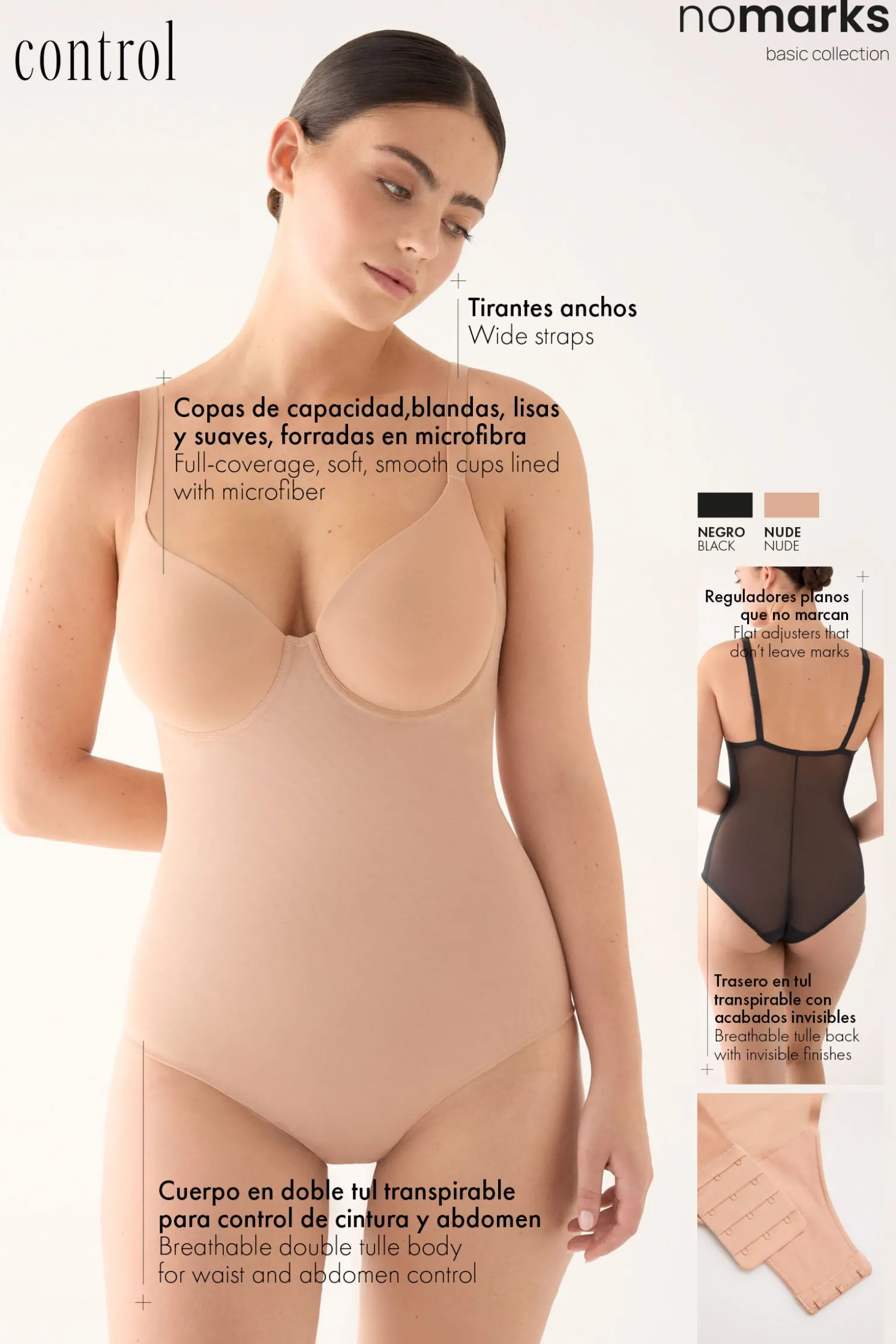 Body nomarks de control con acabados invisibles nude | Paula Echevarría