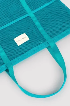 Bolso de playa calado turquesa
