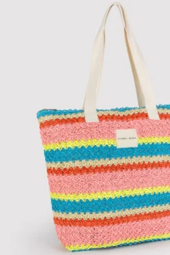 Bolso de playa de rafia colores