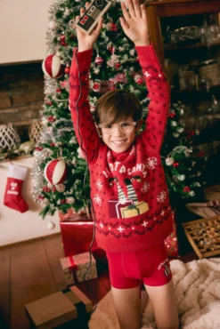 Boxer infantil estampado navideño