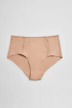 Braga alta algodón con detalles nude