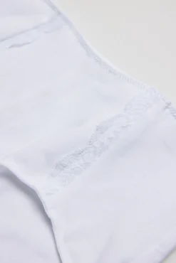Braga alta algodón con detalles blanco