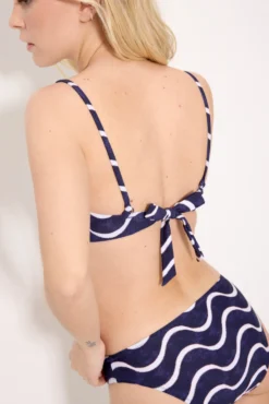 Braga bikini estampado ondas marino
