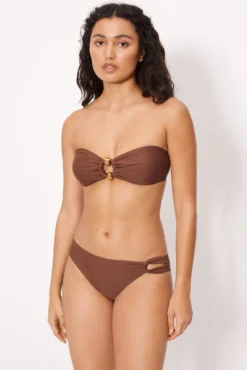 Braga bikini lisa detalle marrón