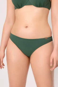 Braga bikini micropiqué verde botella