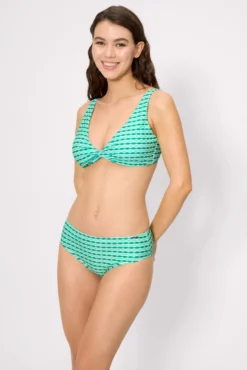 Braga bikini midi estampado geométrico verde
