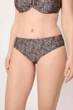 Braga bikini moldeadora midi estampada con brillo