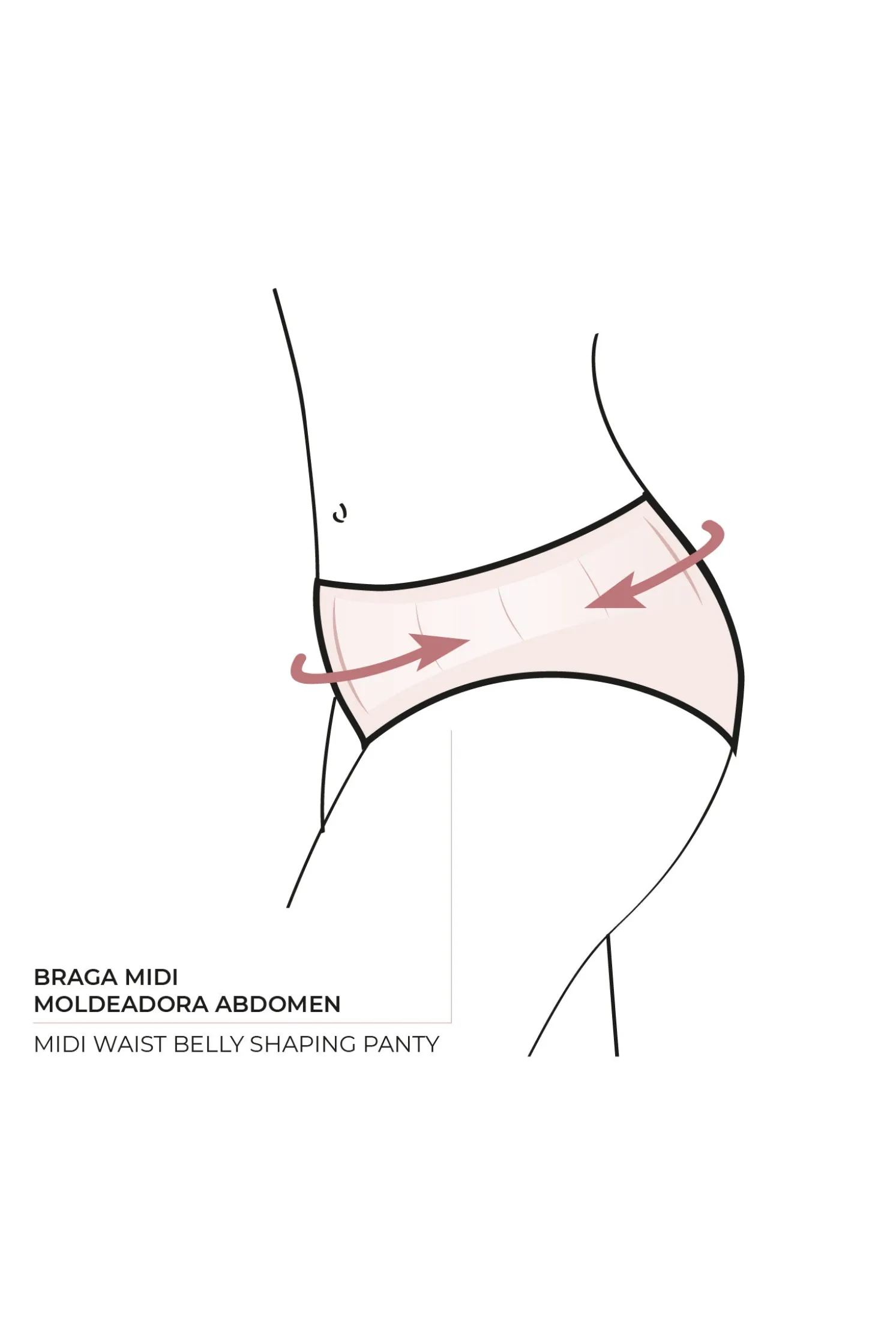 Braga bikini moldeadora midi micropiqué coral
