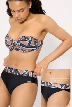 Braga bikini multiposición estampada
