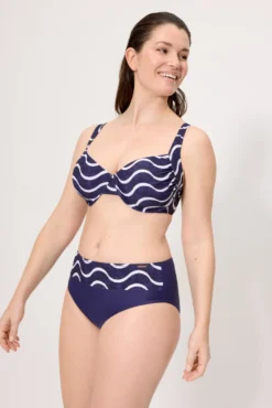 Braga bikini reductora alta estampado ondas marino