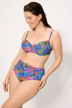 Braga bikini reductora alta estampado tropical