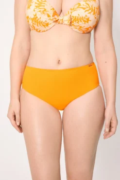 Braga bikini reductora alta micropiqué naranja