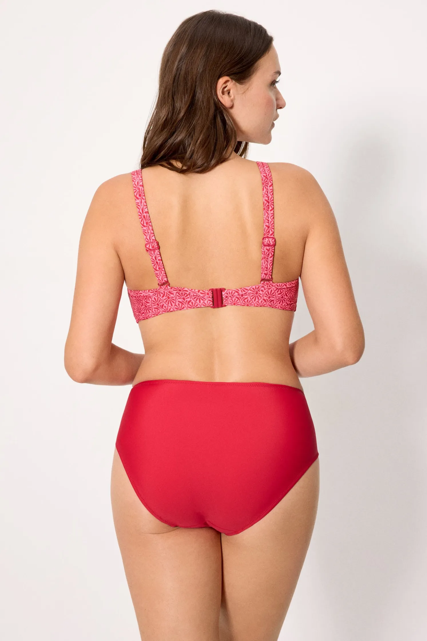 Braga bikini reductora alta rojo