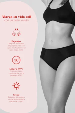 Braga mini menstrual negra
