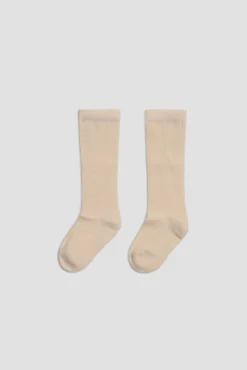 Calcetines bebé largos básicos beige