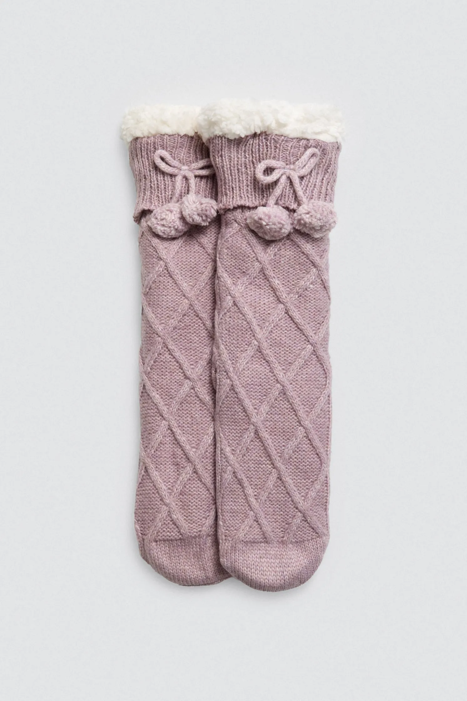 Calcetines borreguito antideslizantes lila