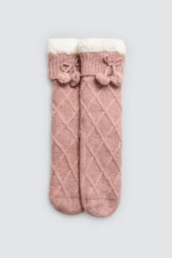 Calcetines borreguito antideslizantes rosa