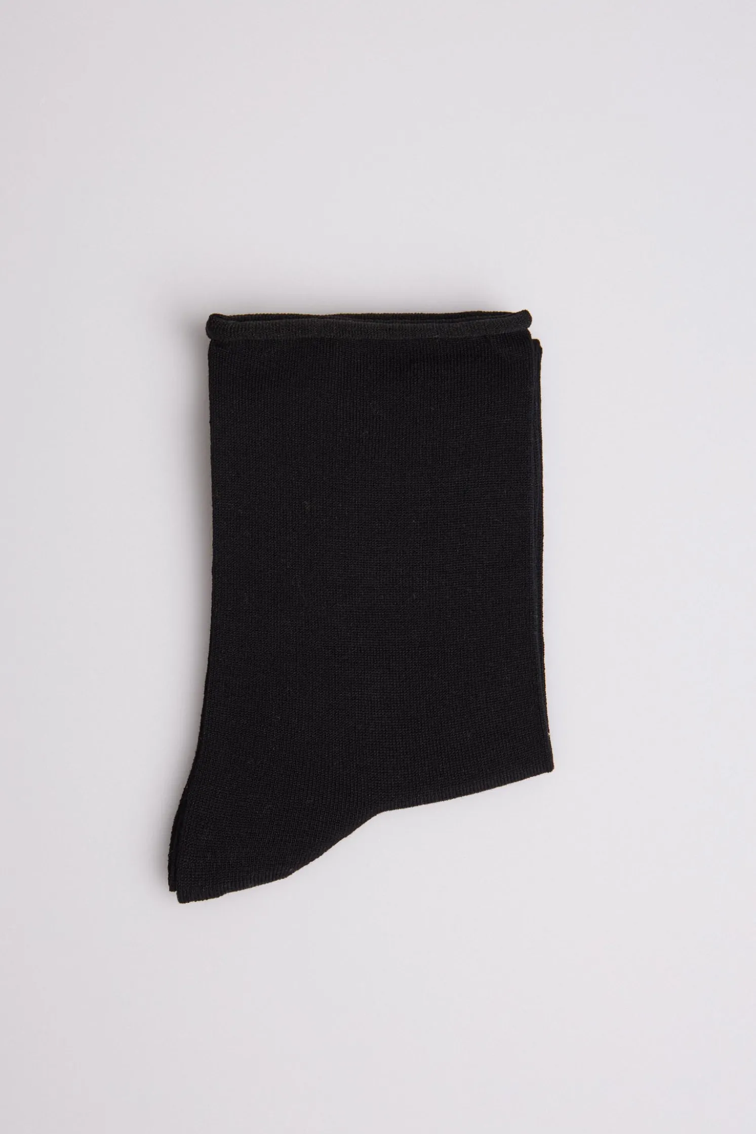 Calcetines básicos sin puño hilo de escocia negro