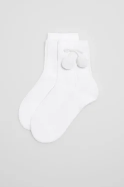 Calcetines calados infantiles blanco