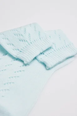 Calcetines calados infantil celeste