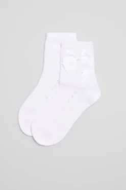 Calcetines calados infantiles blanco
