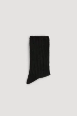 Calcetines de lana sin puño negro