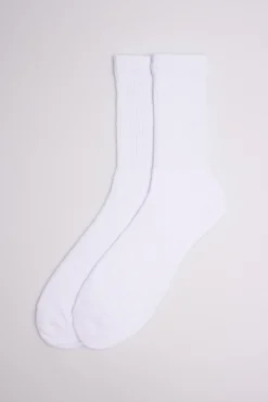 Calcetines deportivos con puño confort blanco