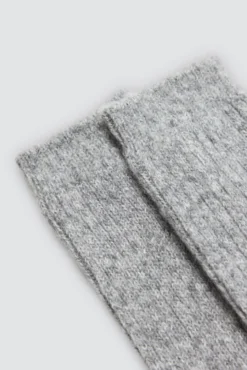Calcetines extra largos canalé gris