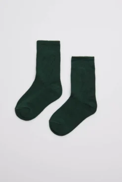 Calcetines infantiles algodón verde botella