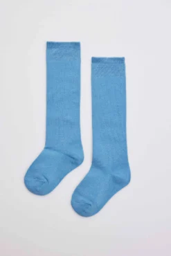 Calcetines infantiles largos algodón azul
