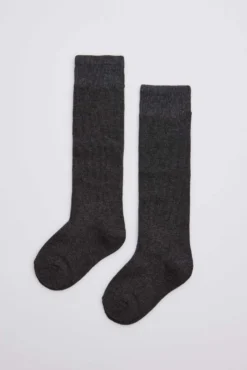 Calcetines infantiles largos algodón marengo