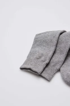Calcetines infantiles largos algodón gris